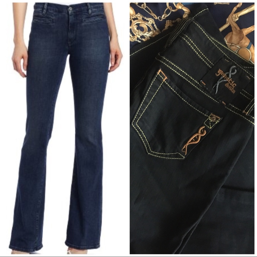 Rodeo Western Bell Bottom Genetic Denim Indigo Bootleg Navy Trousers Jeans